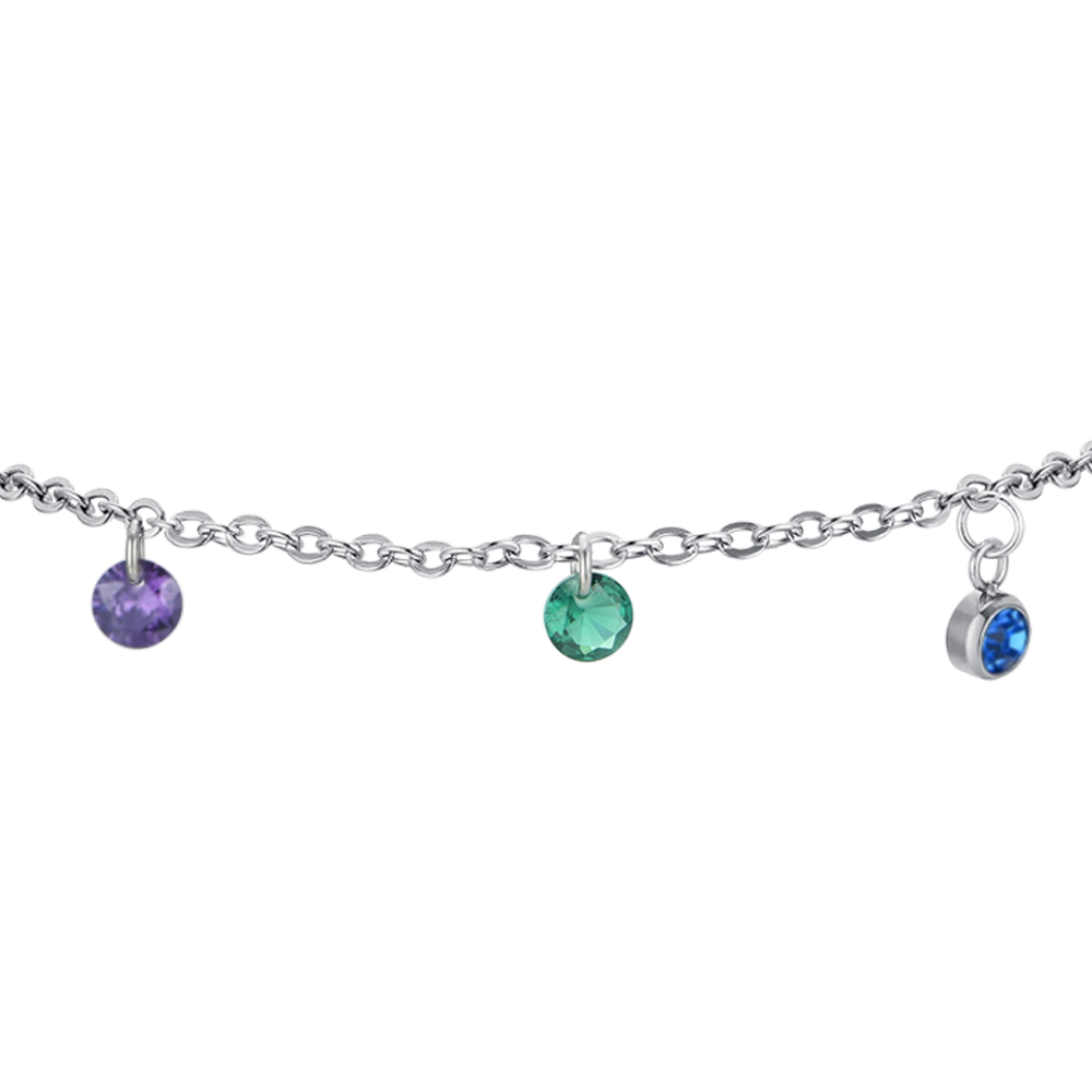 BRACELET FEMME EN ACIER CRISTAL MULTICOLORE