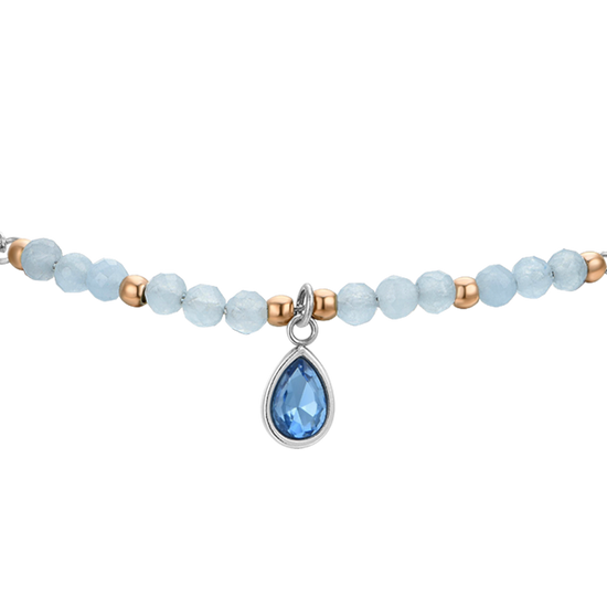 BRACELET FEMME EN ACIER AGATE BLEUE