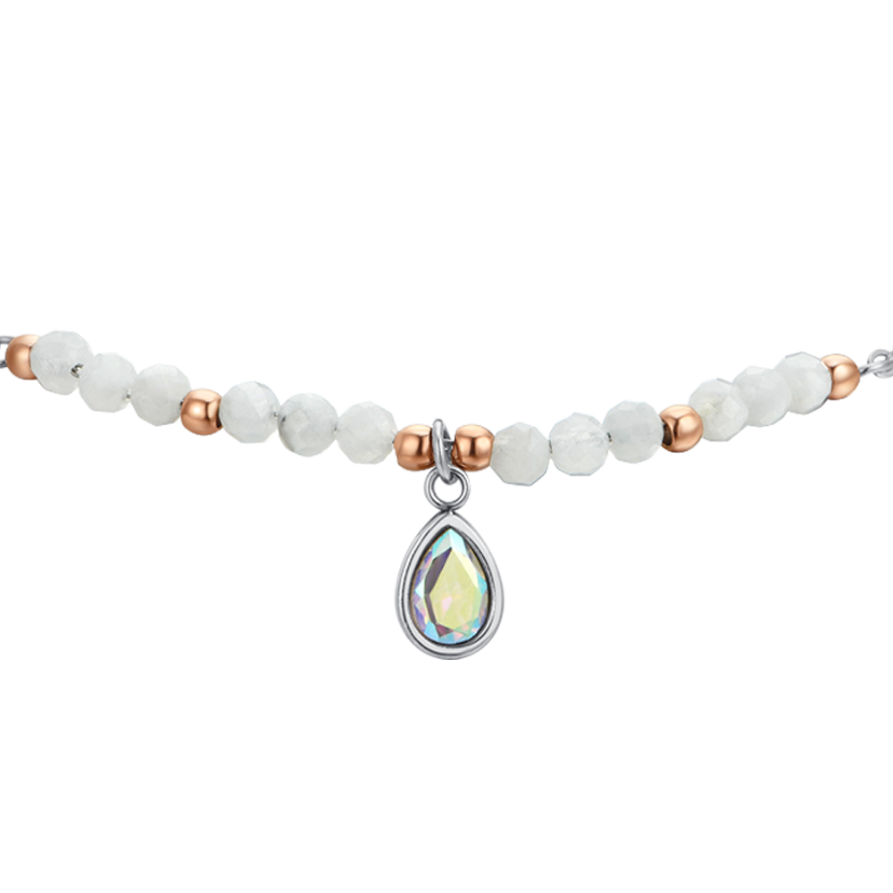 BRACELET FEMME EN ACIER AGATE BLANC