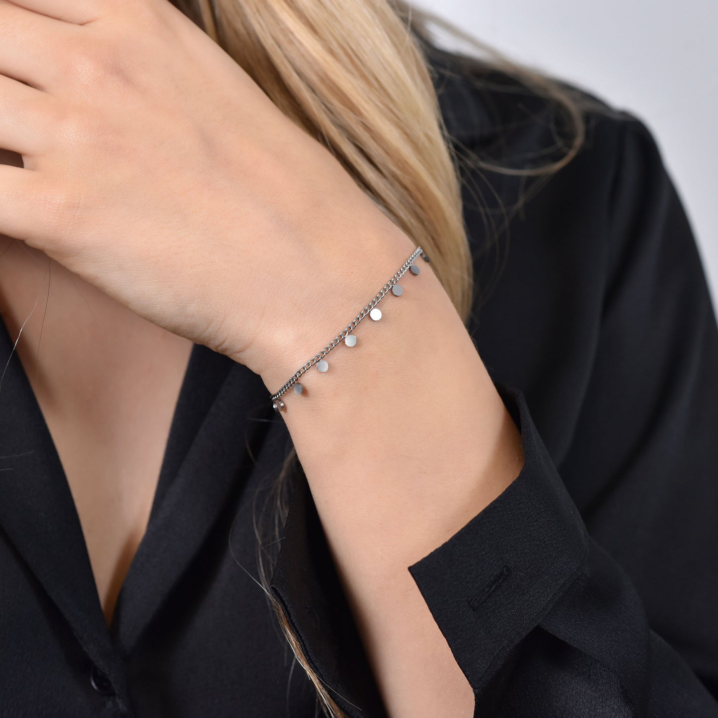 BRACELET ACIER POUR FEMME AVEC RUBAN Luca Barra