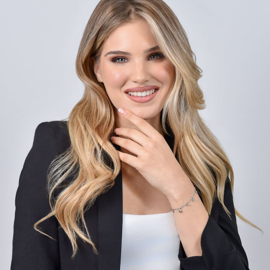 BRACELET FEMME SISSI ÉTOILE ET CRISTAUX EN ACIER