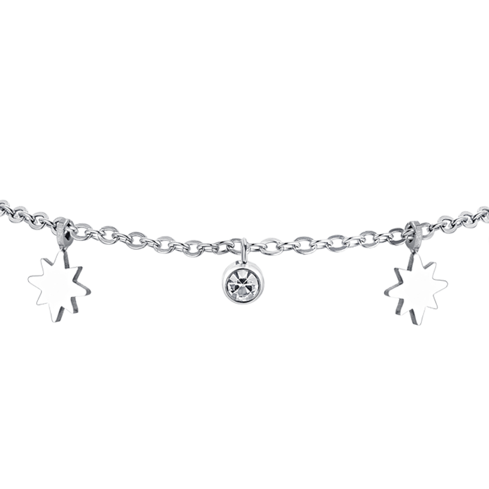 BRACELET FEMME SISSI ÉTOILE ET CRISTAUX EN ACIER