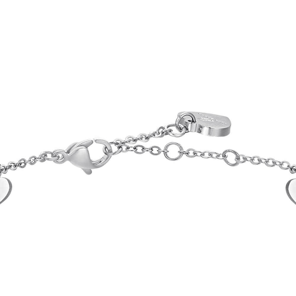 BRACELET FEMME EN ACIER AVEC CŒURS ET CRISTAUX
