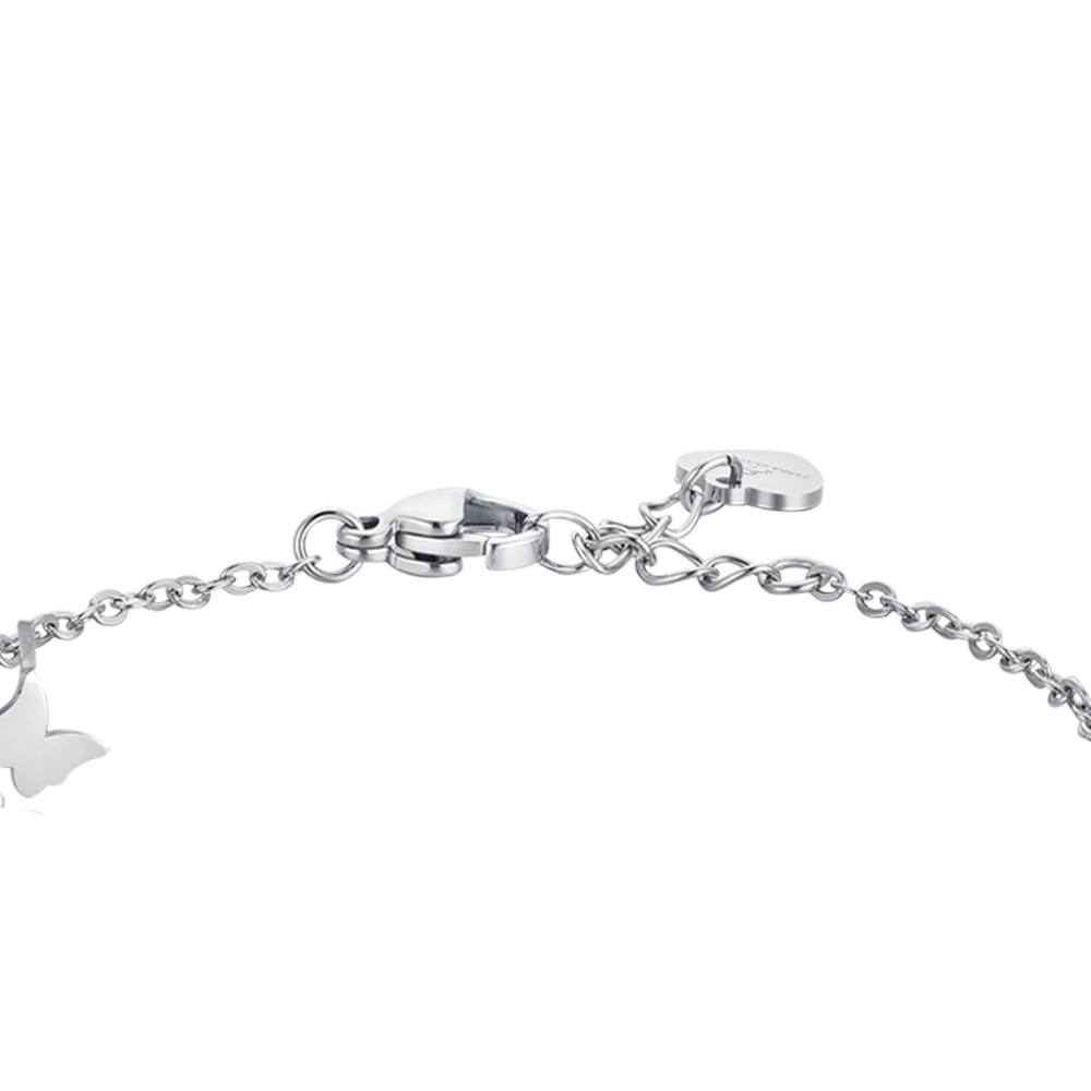 BRACELET FEMME EN ACIER AVEC PAPILLONS ET CRISTAUX