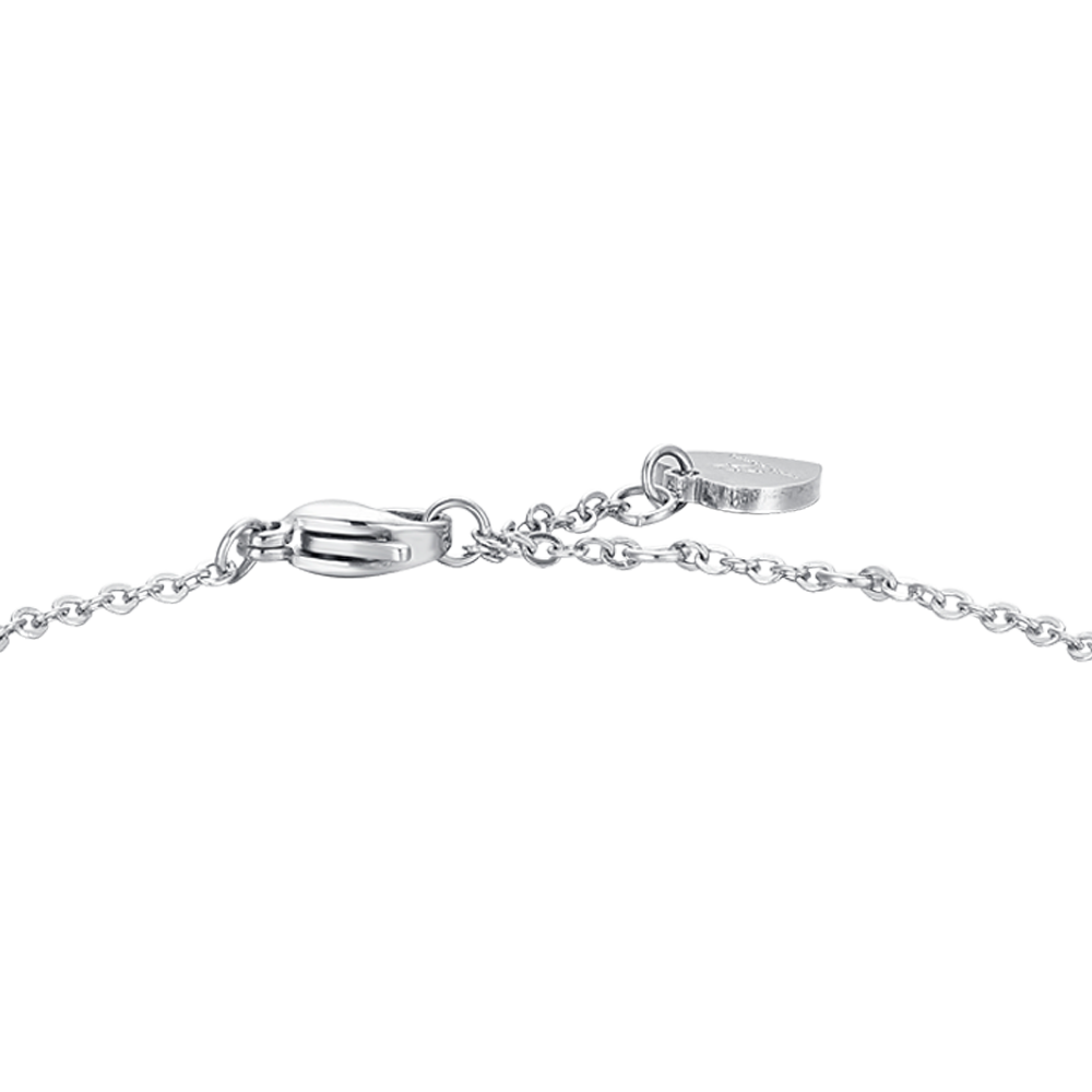 BRACCIALE DONNA IN ACCIAIO CON PERLE SINTETICHE E CUORE