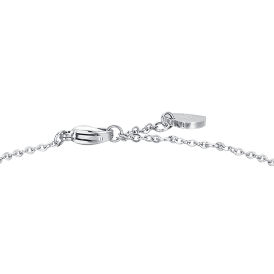 BRACCIALE DONNA IN ACCIAIO CON PERLE SINTETICHE E CUORE