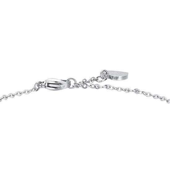 BRACCIALE DONNA IN ACCIAIO CON PERLE SINTETICHE E COCCINELLA