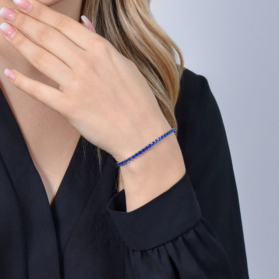 BRACCIALE TENNIS DONNA CRISTALLI BLU Luca Barra