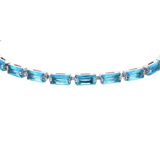 BRACELET DE TENNIS FEMME BAGUETTE AIGUE-MARINE