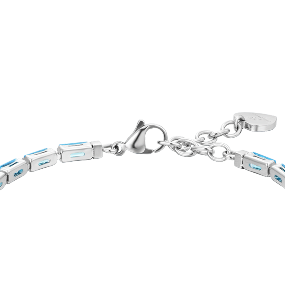 BRACELET DE TENNIS FEMME BAGUETTE AIGUE-MARINE