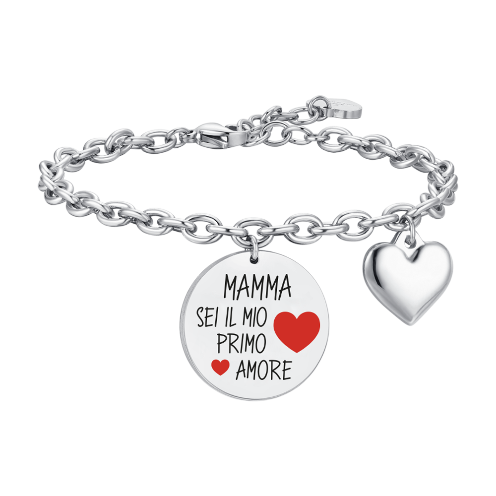 BRACCIALE DONNA IN ACCIAIO MAMMA SEI IL MIO PRIMO AMORE