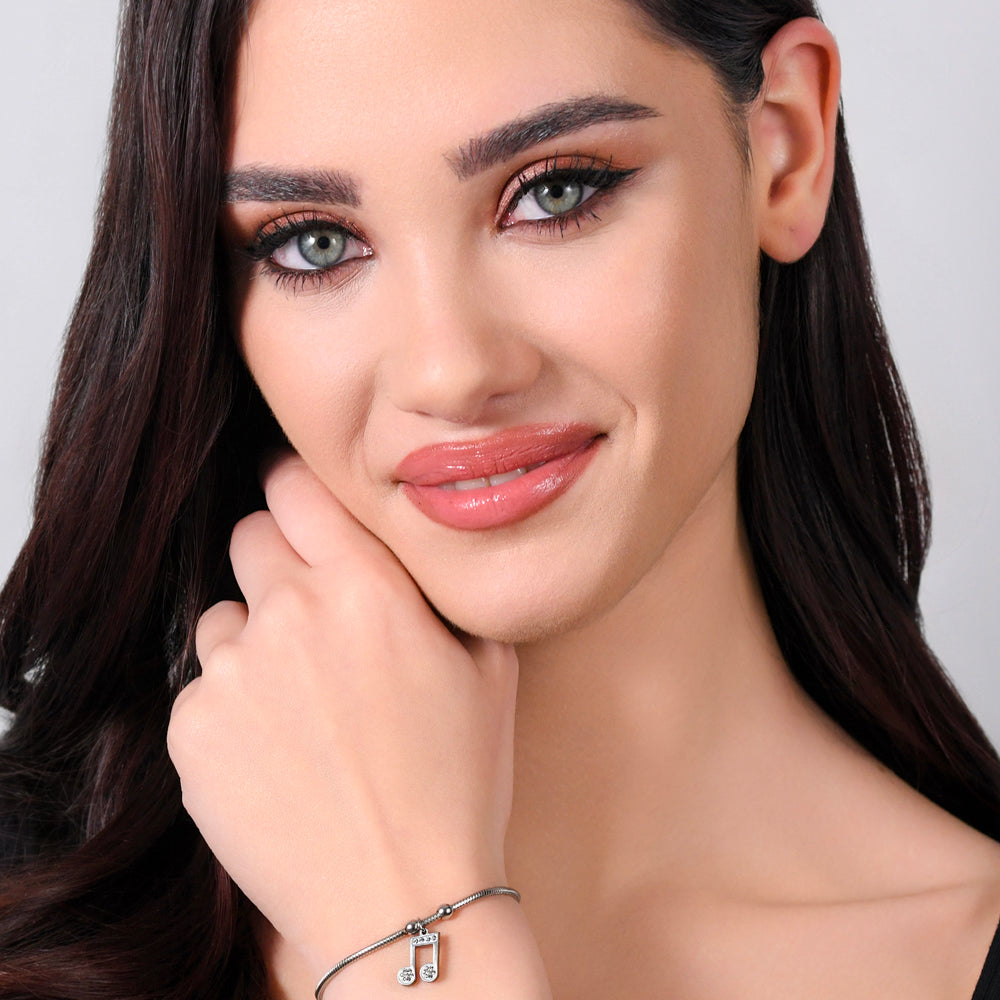 BRACELET FEMME EN ACIER AVEC NOTE DE MUSIQUE