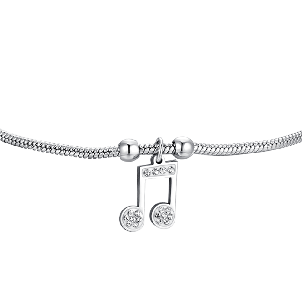 BRACELET FEMME EN ACIER AVEC NOTE DE MUSIQUE