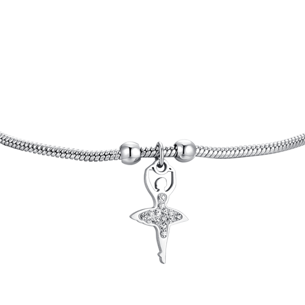 BRACELET FEMME EN ACIER AVEC BALLERINE