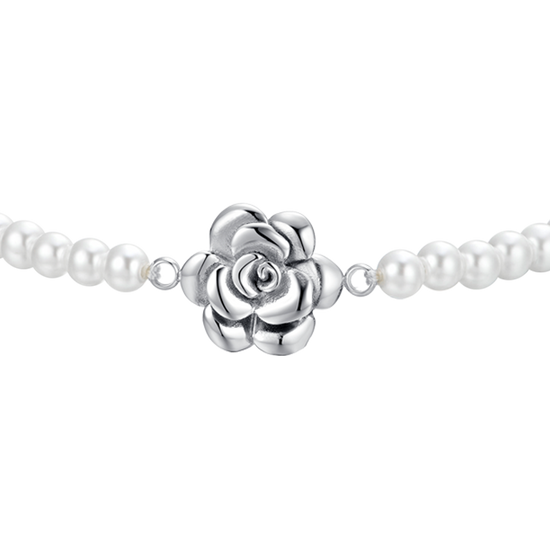 BRACELET FEMME PERLES ET ACIER ROSE