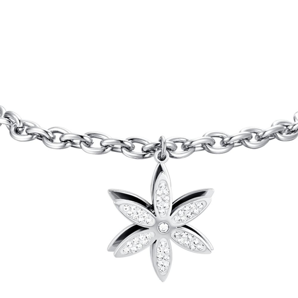 BRACELET PIVOTANT EN ACIER FLEUR DE VIE