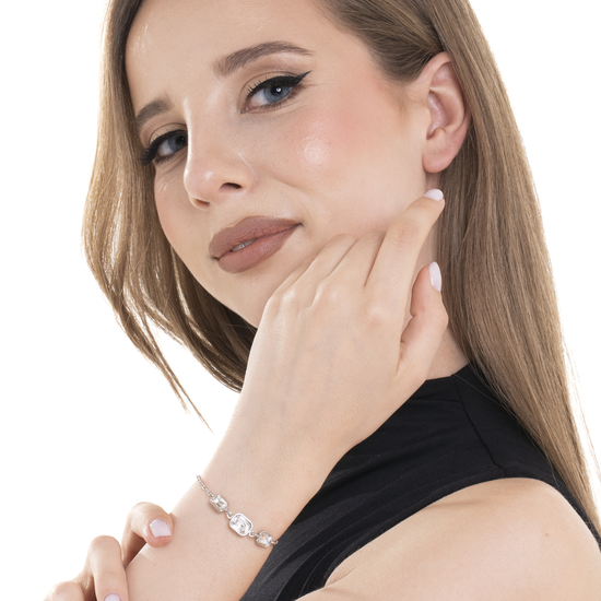 BRACCIALE DONNA CON CRISTALLI BIANCHI