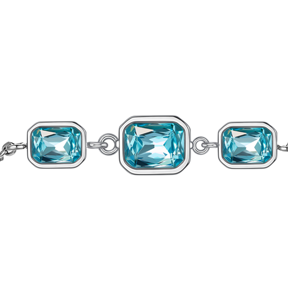 BRACCIALE DONNA CON CRISTALLI ACQUA MARINA