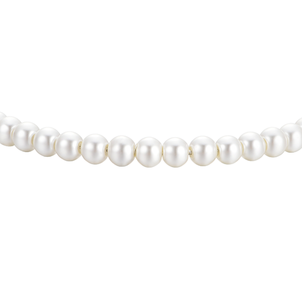 BRACELET FEMME EN ACIER AVEC PERLES BLANCHES