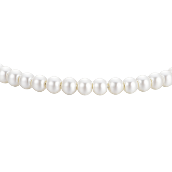 BRACELET FEMME EN ACIER AVEC PERLES BLANCHES