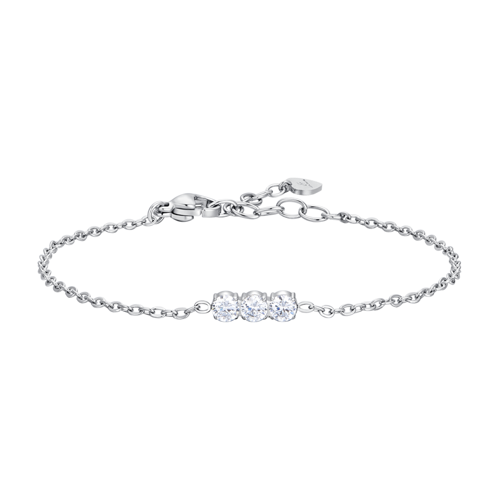 BRACELET FEMME EN ACIER AVEC CRISTAUX BLANCS