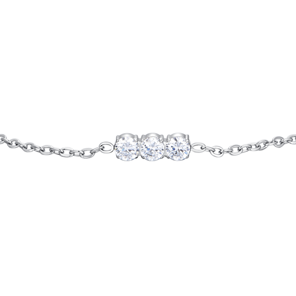 BRACELET FEMME EN ACIER AVEC CRISTAUX BLANCS