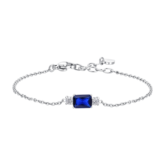 BRACCIALE DONNA IN ACCIAIO CON ZIRCONI BLU E BIANCHI