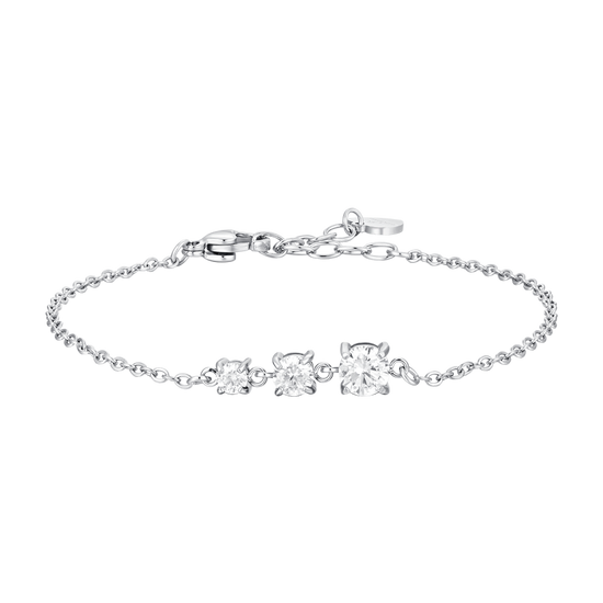 BRACCIALE DONNA IN ACCIAIO CON ZIRCONI BIANCHI