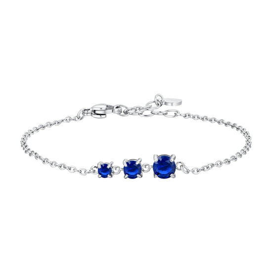 BRACCIALE DONNA IN ACCIAIO CON ZIRCONI BLU