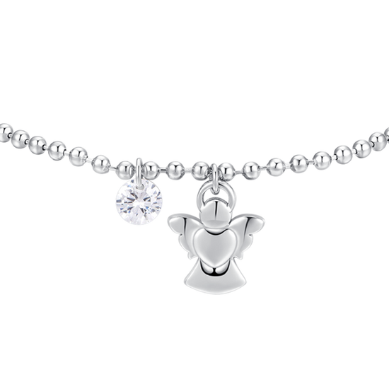 BRACCIALE DONNA IN ACCIAIO CON ANGELO E ZIRCONE BIANCO