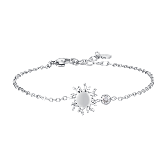 BRACCIALE DONNA IN ACCIAIO CON SOLE E CRISTALLO BIANCO