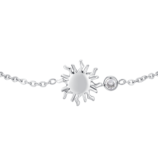 BRACCIALE DONNA IN ACCIAIO CON SOLE E CRISTALLO BIANCO