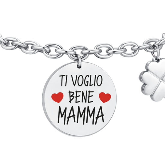 BRACCIALE DONNA IN ACCIAIO TI VOGLIO BENE MAMMA