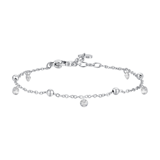 BRACCIALE DONNA IN ACCIAIO CON ZIRCONI BIANCHI