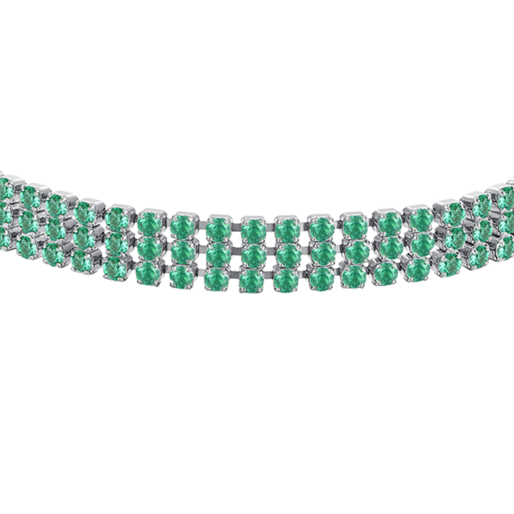 BRACCIALE TENNIS DONNA IN ACCIAIO CON ZIRCONI VERDI