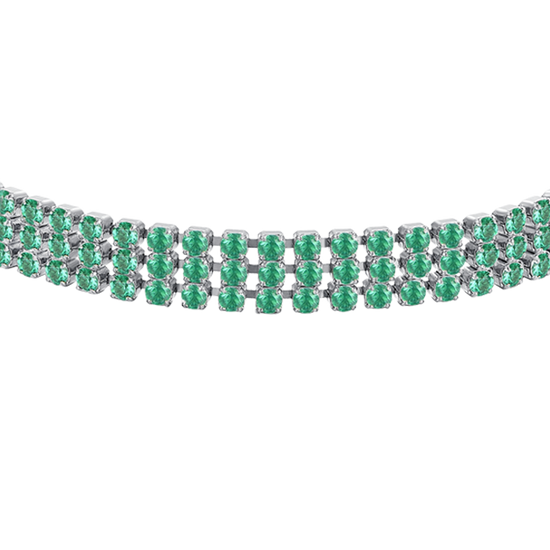 BRACCIALE TENNIS DONNA IN ACCIAIO CON ZIRCONI VERDI