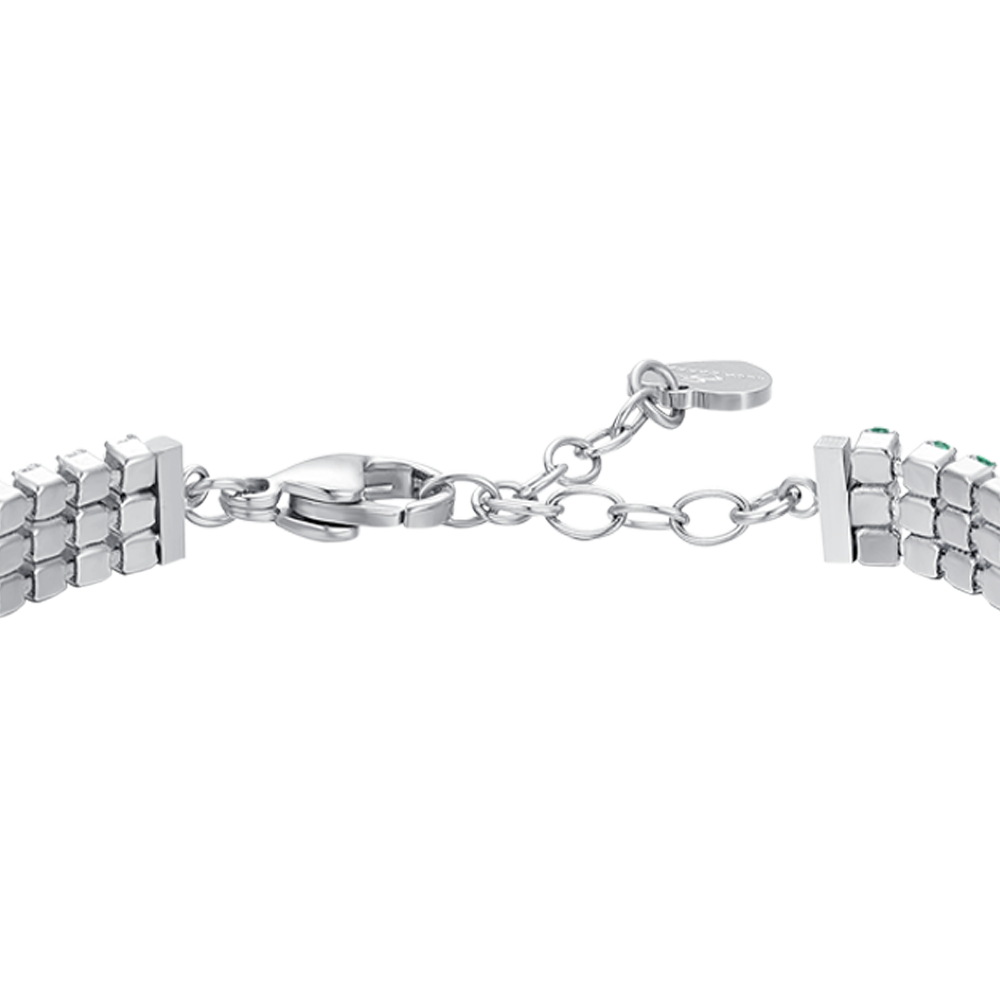 BRACCIALE TENNIS DONNA IN ACCIAIO CON ZIRCONI VERDI