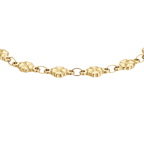 BRACCIALE DONNA IN ACCIAIO IP GOLD CON QUADRIFOGLI