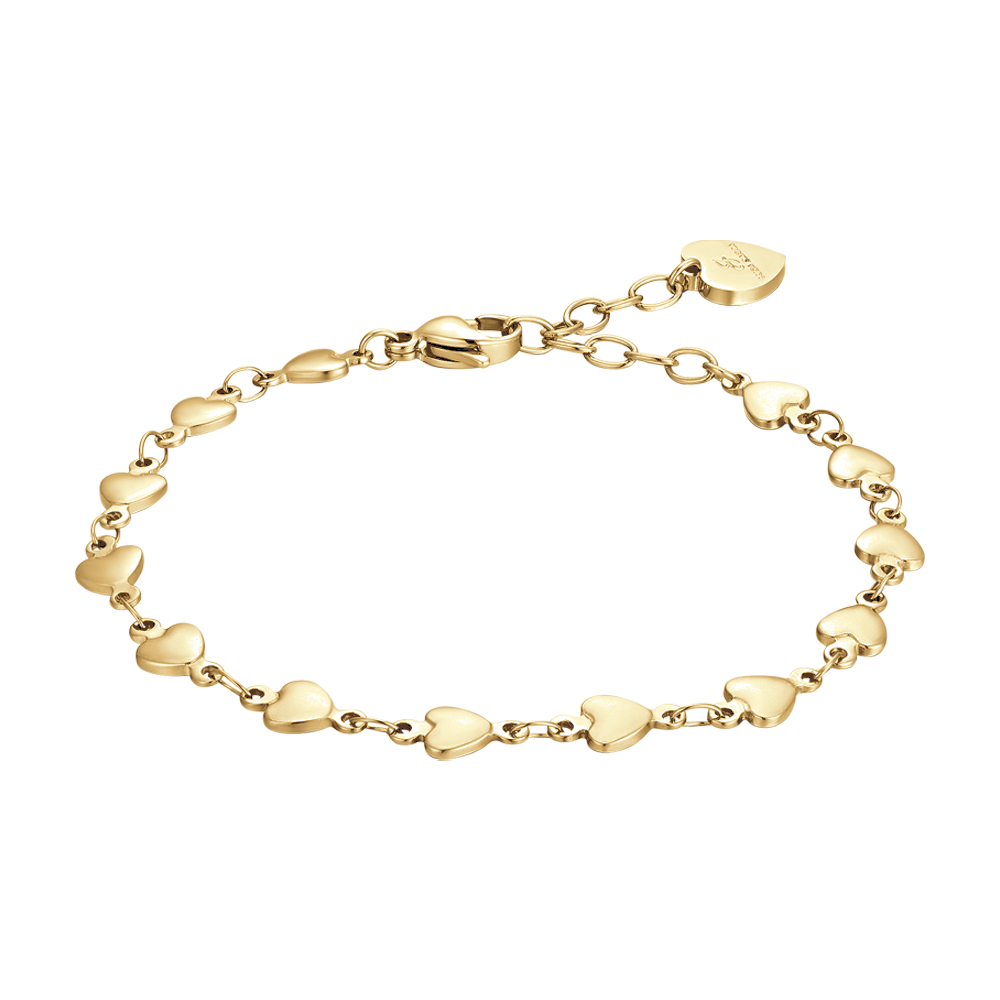 BRACELET FEMME IP EN ACIER DORÉ AVEC CŒURS