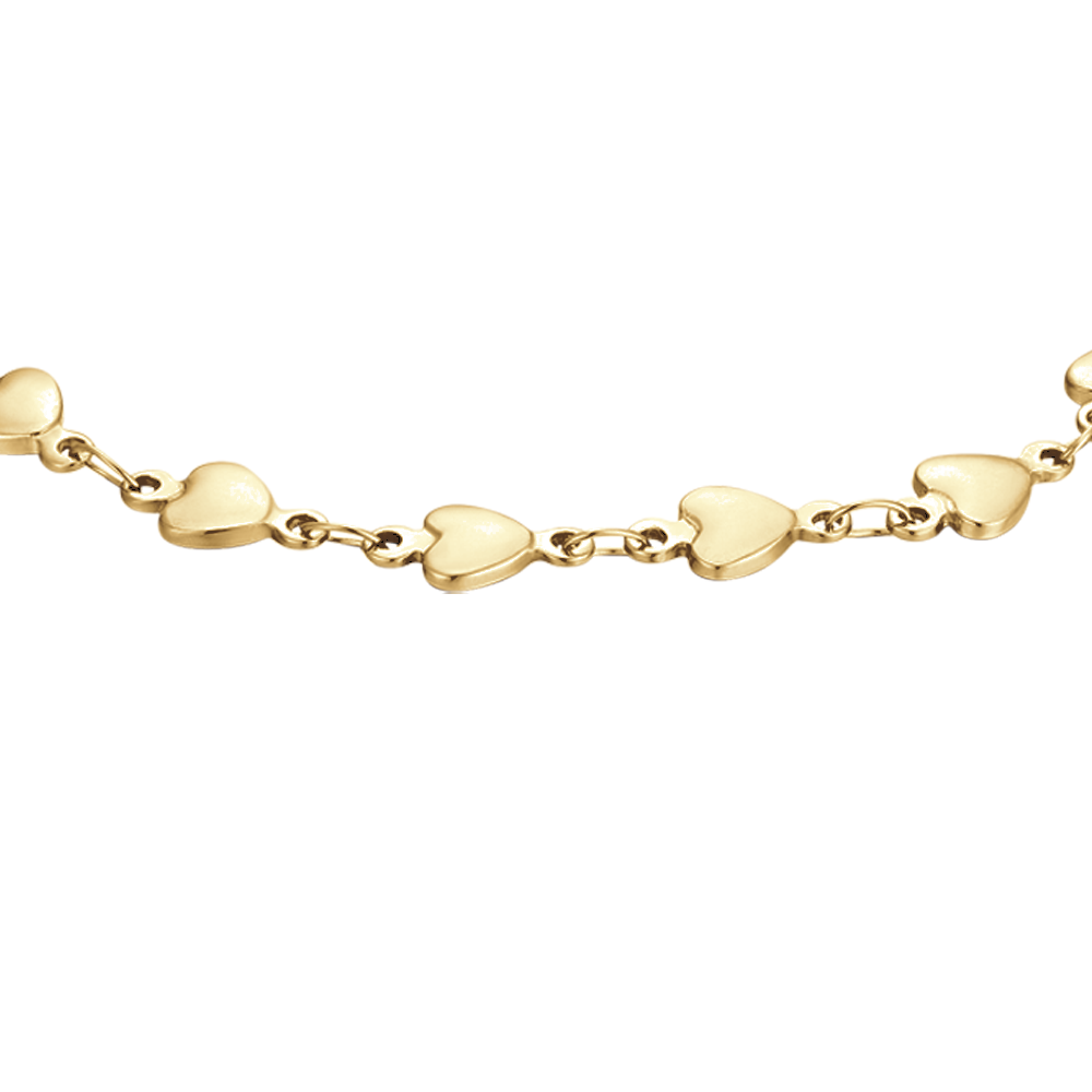 BRACELET FEMME IP EN ACIER DORÉ AVEC CŒURS