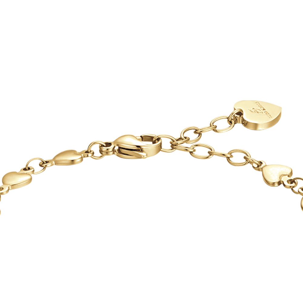 BRACELET FEMME IP EN ACIER DORÉ AVEC CŒURS