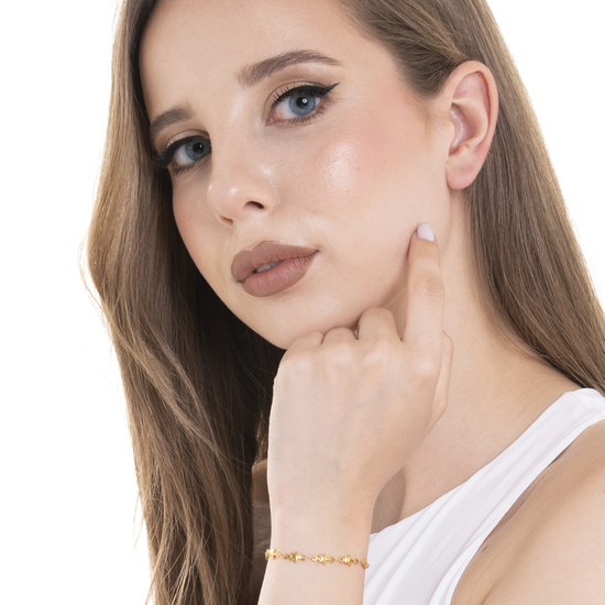IP BRACELET FEMME EN ACIER DORÉ AVEC ÉTOILES