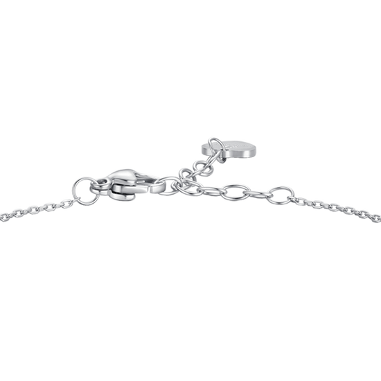 BRACCIALE DONNA IN ACCIAIO CON PENDENTE FIORE E PETALI ZIRCONE ROSA