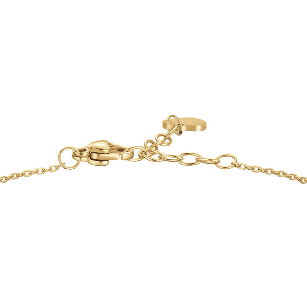 BRACCIALE DONNA IN ACCIAIO COLORE ORO CON PENDENTE FARFALLA ED ALI ZIRCONE BIANC