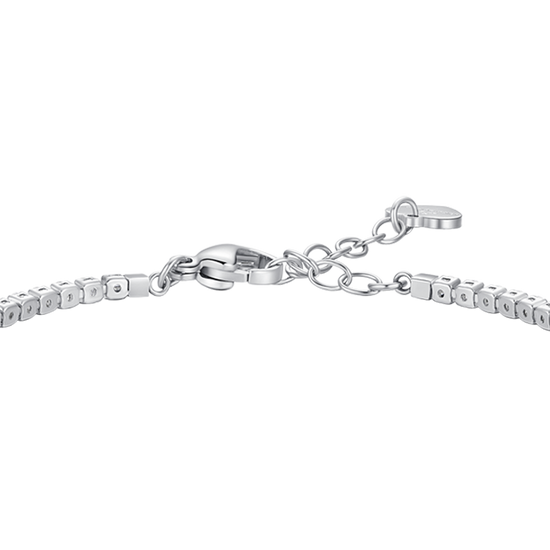 BRACCIALE TENNIS DONNA IN ACCIAIO CON CUORE E PUNTI LUCE DI ZIRCONE BIANCO