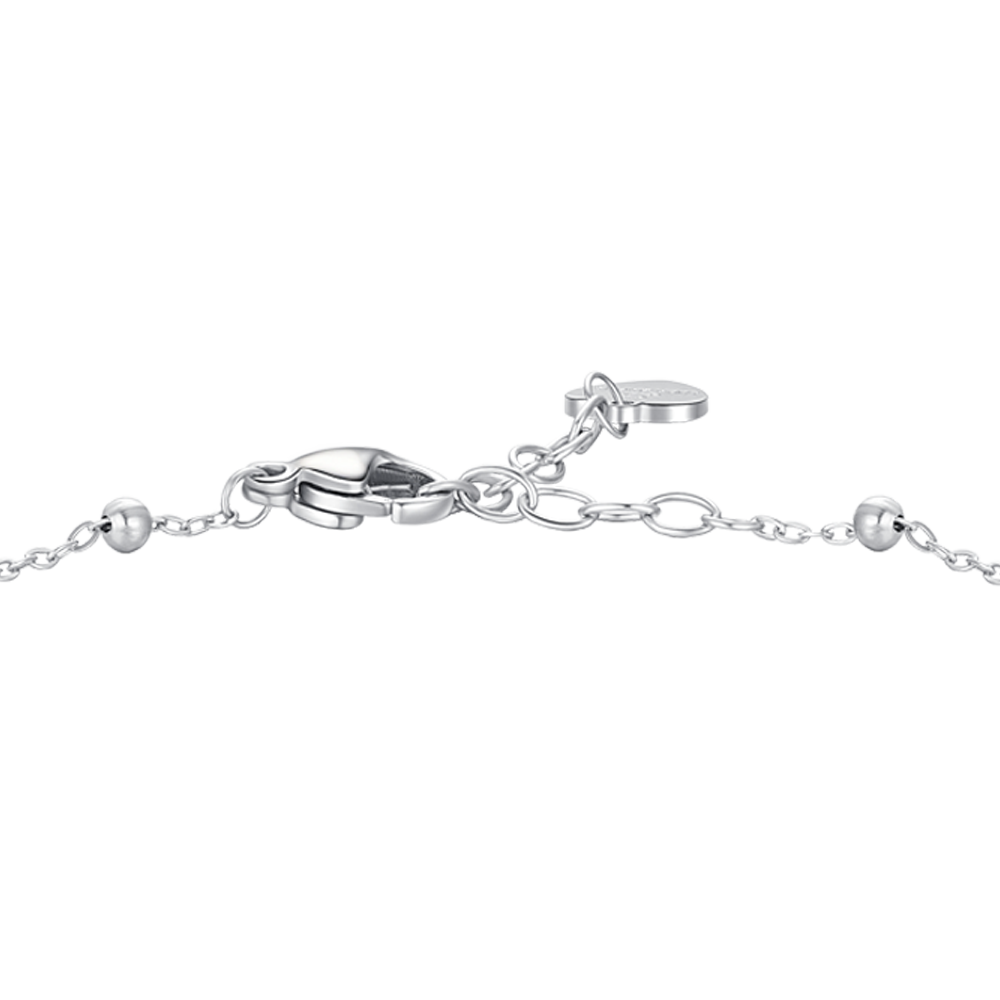 BRACCIALE DONNA IN ACCIAIO CON CUORE E PUNTI LUCE DI ZIRCONE BIANCO
