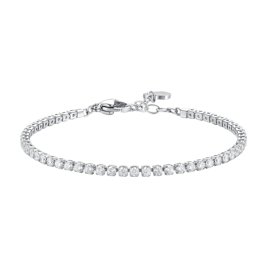 BRACCIALE TENNIS DONNA IN ACCIAIO CON ZIRCONI BIANCHI