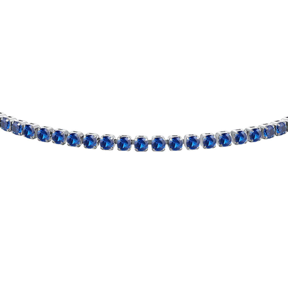 BRACCIALE TENNIS DONNA IN ACCIAIO CON ZIRCONI BLU