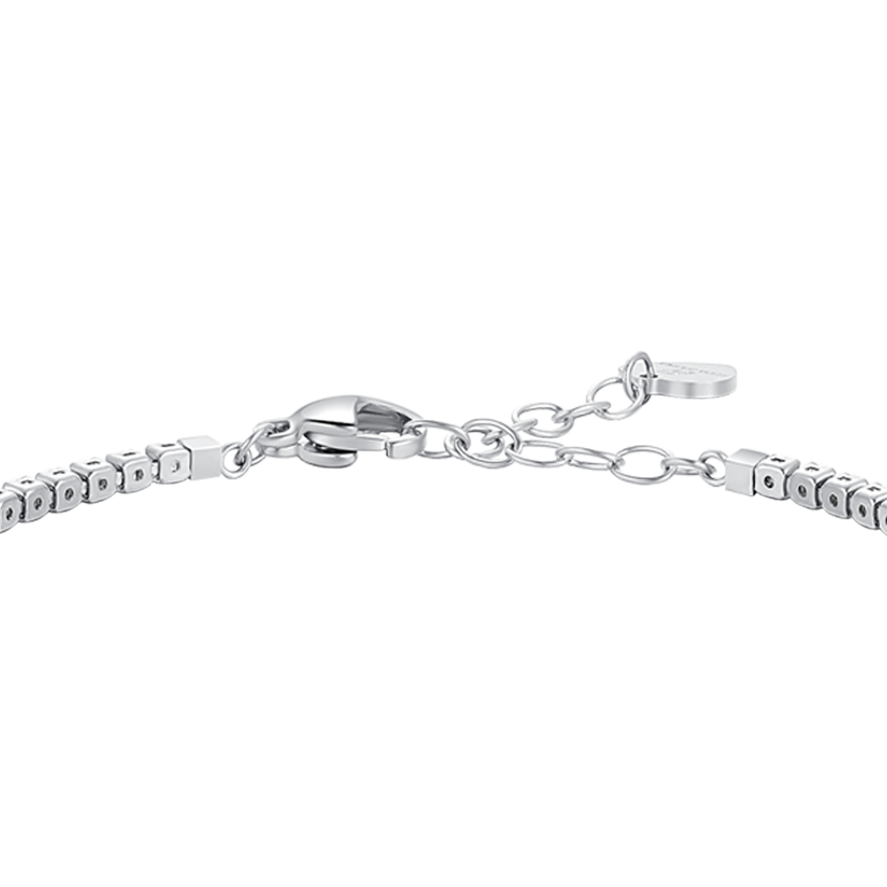 BRACCIALE TENNIS DONNA IN ACCIAIO CON ZIRCONI BLU