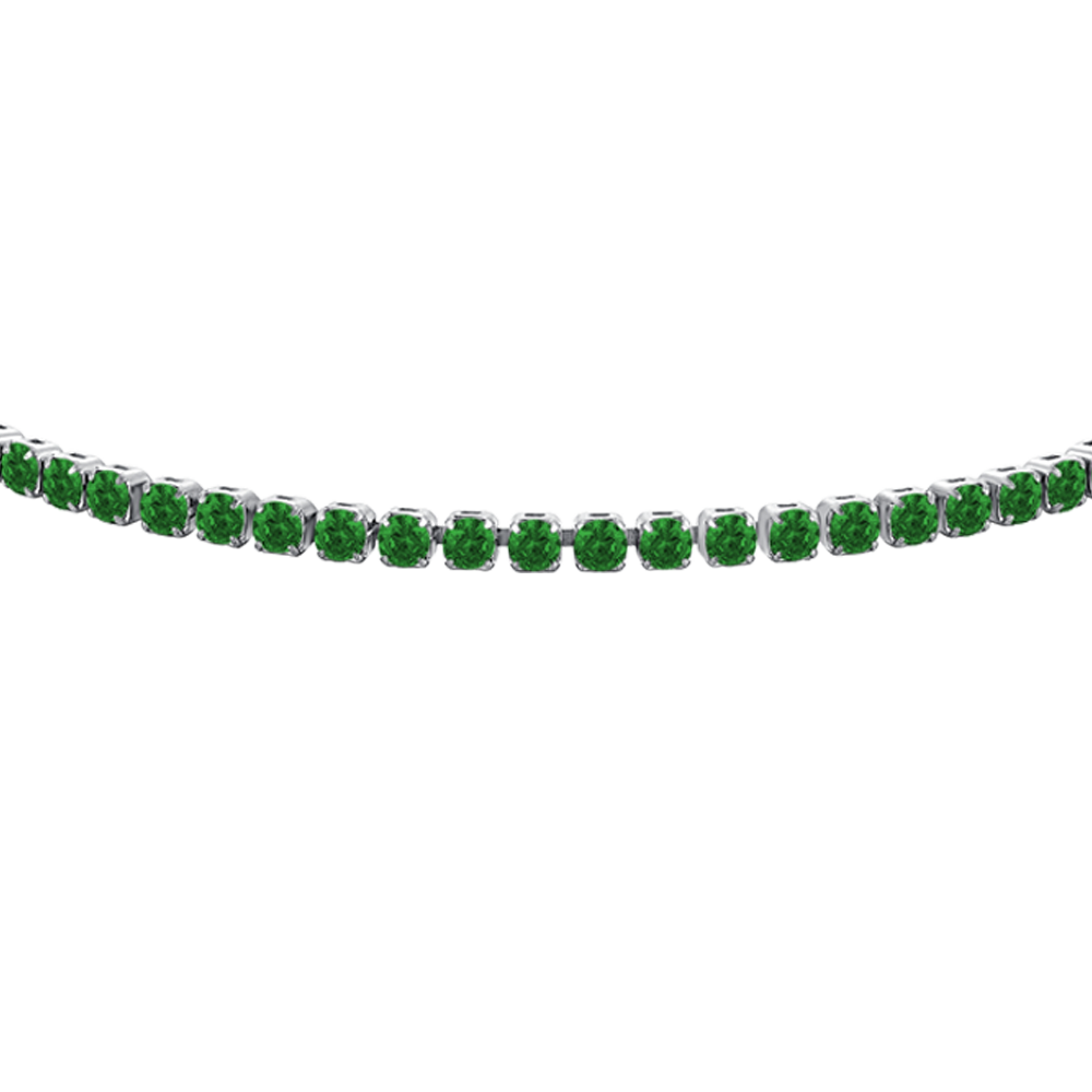 BRACCIALE TENNIS DONNA IN ACCIAIO CON ZIRCONI VERDI